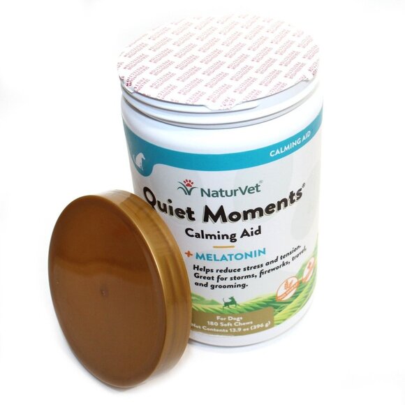 NaturVet Quiet Moments Plus Melatonin Calming Aid for Dogs 180 Count Soft Chew - Picture 4 of 4